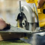 Woodworking Materials - turned-on circular saw
