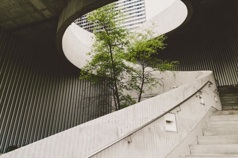 Sustainable Design - architectural photography of concrete stair
